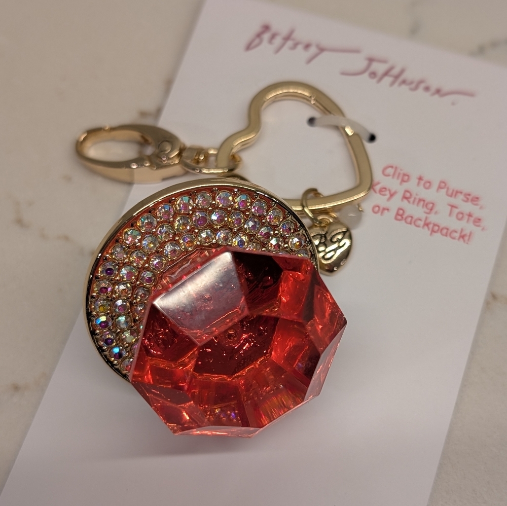 Betsey Johnson Bag Charm Ring Pop Pink NWT - Picture 6 of 6